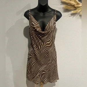 Anthropologie Charlie Holiday Lola Mini Slip Dress Abstract Strips Sz 8 NWT $109